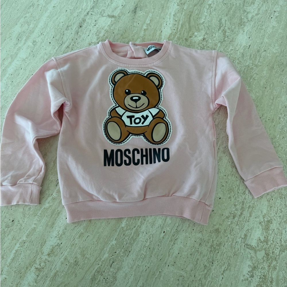 Moschino Kids Light Pink Teddy Logo Sweatshirt